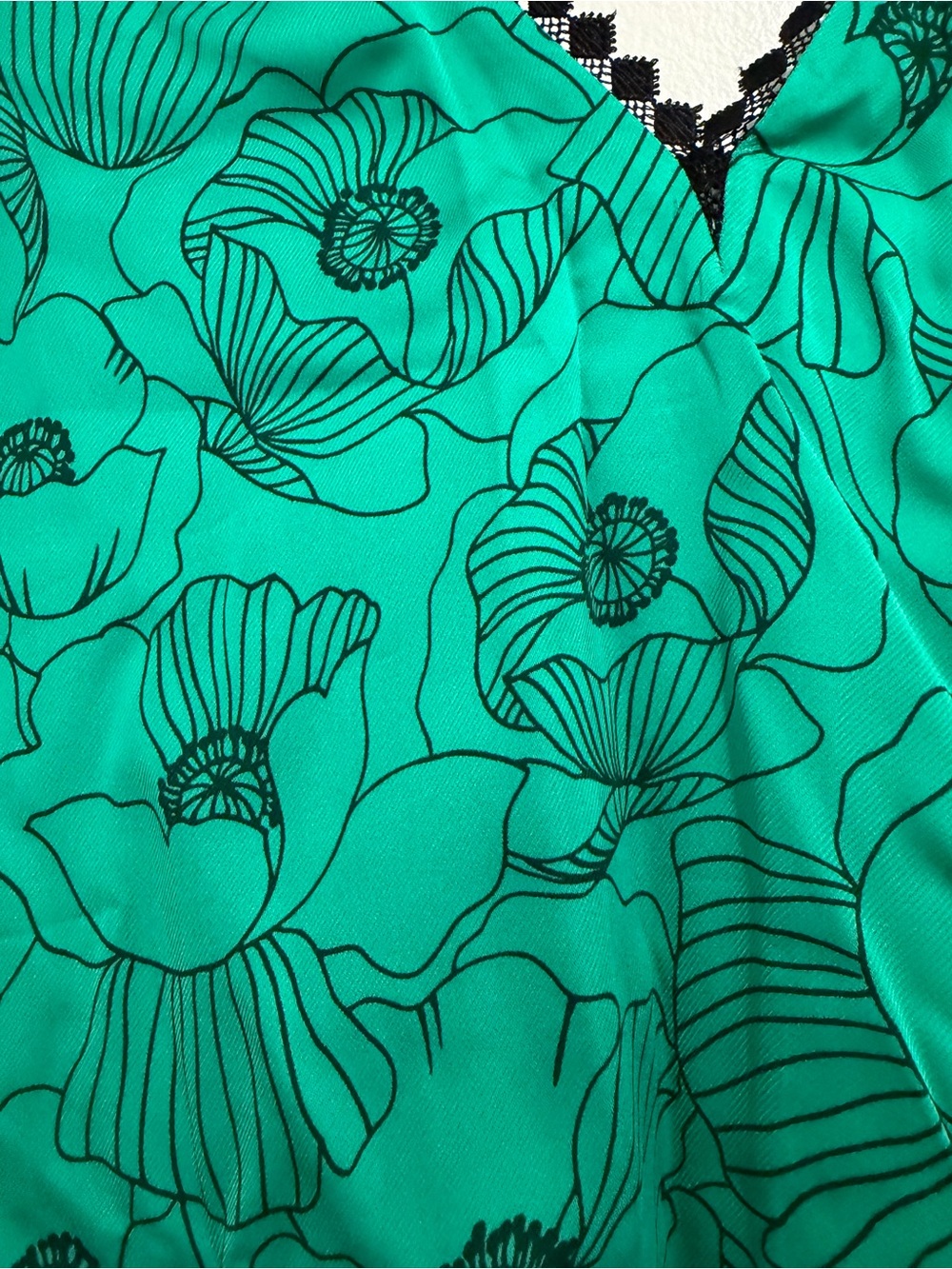 The Kooples Green Black Floral Camisole Top Women’s size small NWT - Picture 9 of 9